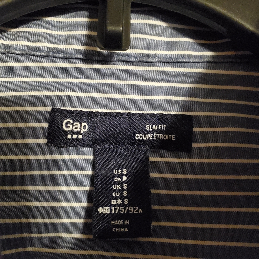 GAP slim fit blue & white striped shirt